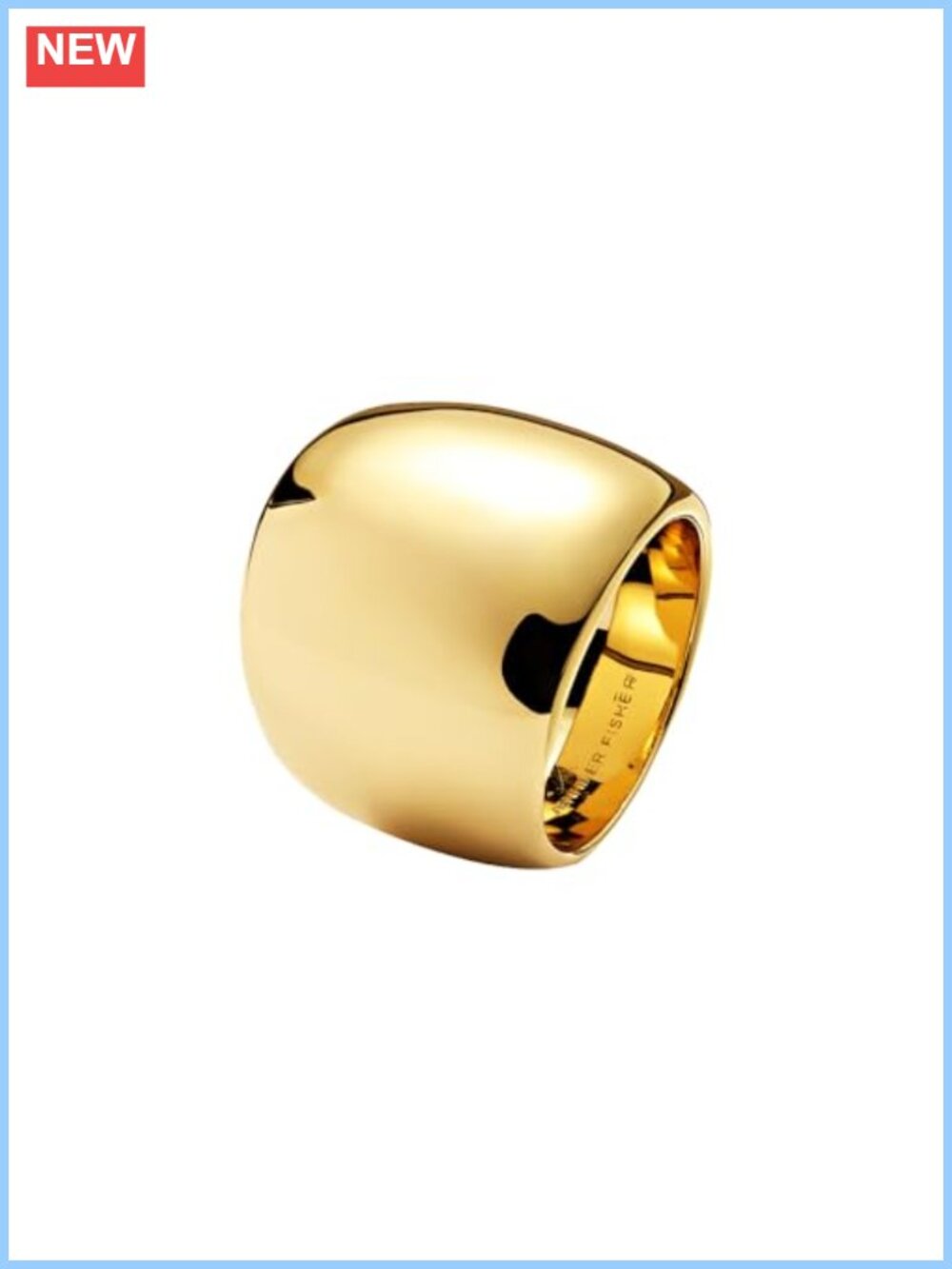 Chunky Wide Band Dome Ring Gold-Tone Plated Unisex Statement Jewelry